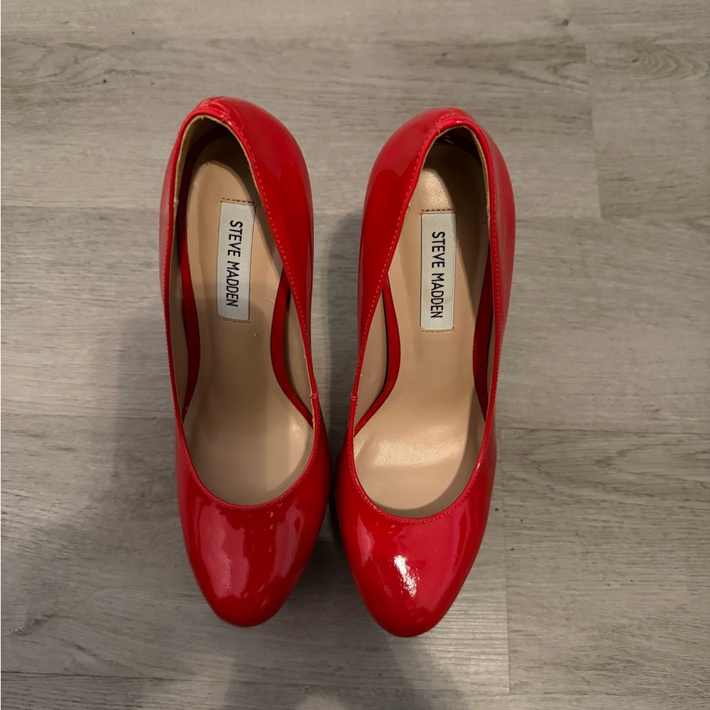 Steve Madden Glossy Red Heels